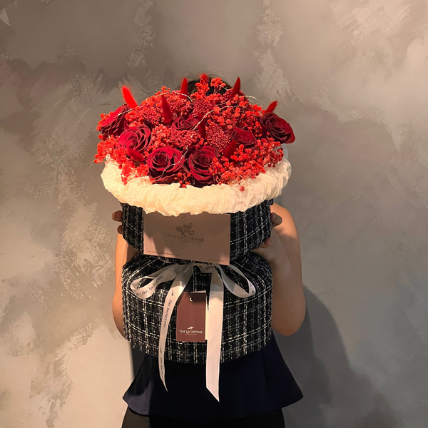 Million Roses with Preserved Fillers | 12 Premium Roses | Round Blooms